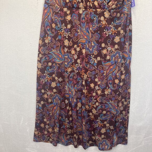 NWT Meri Skye Floral Maxi Dress Womens 4X Purple Paisley Sleeveless Stretch Boho - Picture 7 of 15